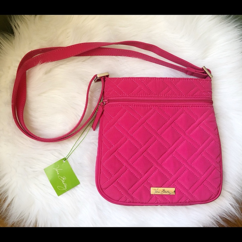 Vera Bradley petite double zip hipster fuchsia